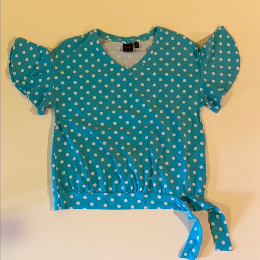 Rafaella polka-dotted relaxed fit ruffle top 👚